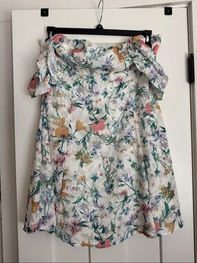 wild fable White Floral Sundress with Pink, Green & Yellow Accents